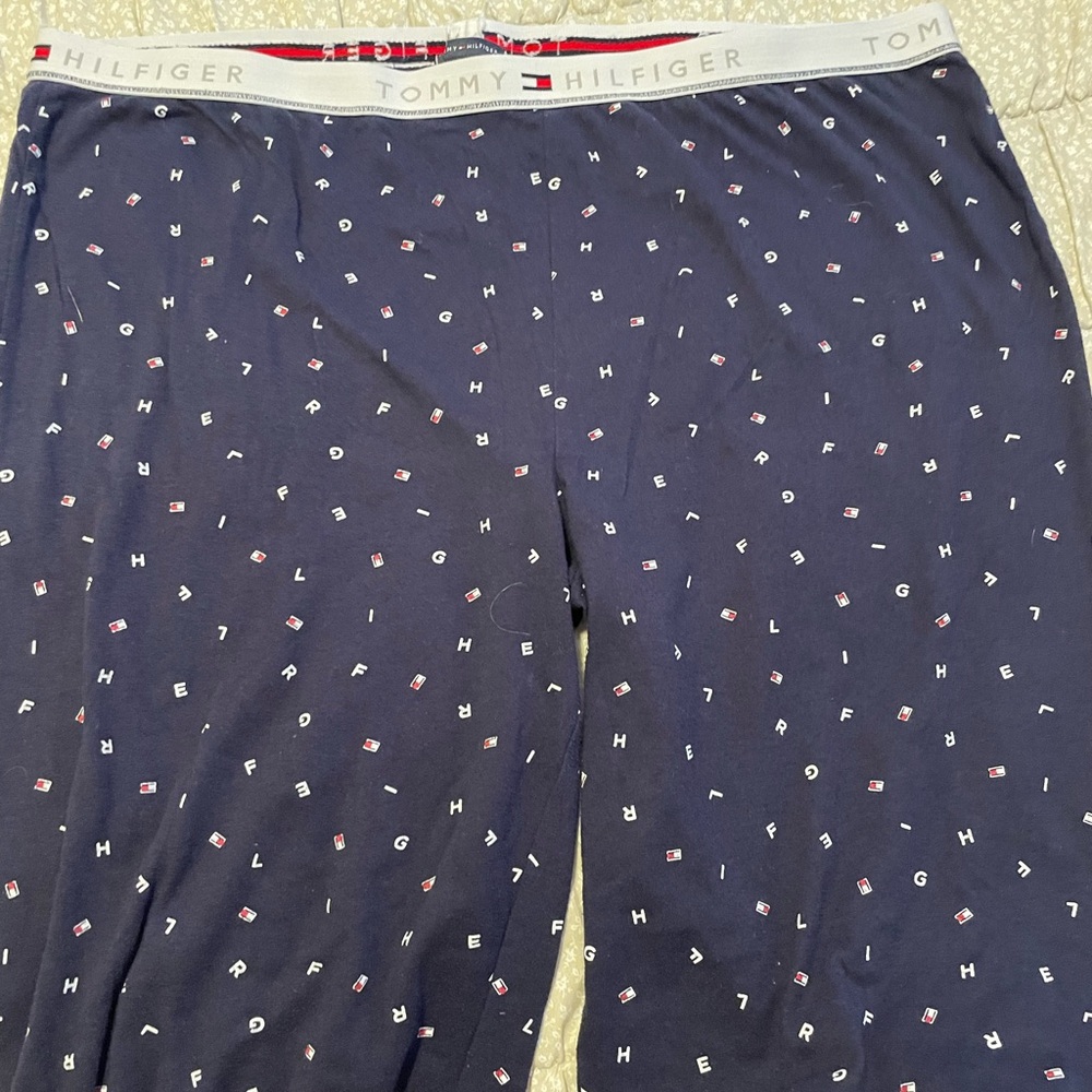 Tommy Hilfiger Navy Pajama Bottoms with Red and White Accents